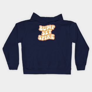 Bump Set Spike Retro Volleyball Kids Hoodie